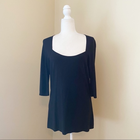 Lafayette 148 Knit 3/4 Sleeve Black Top - 10 - Picture 9 of 9